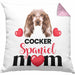Cocker Spaniel Besitzer Mom Mama Kissen mit Füllung 40x40 Geschenk Lustiger Spruch Geschenkidee Cocker Spaniel Besitzerin (Grau) Rosa Trendation
