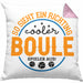 Boule Kissen mit Füllung 40x40 "So Sieht Ein Richtig Cooler Boule Spieler Aus" Kissen mit Füllung 40x40 - Geschenk für Boule-Fans mit Spruch (Grau) Rosa Trendation