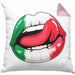 Italien Kissen mit Füllung 40x40 Geschenk Lippen Italiener Geschenkidee Sprüche (Grau) Rosa Trendation