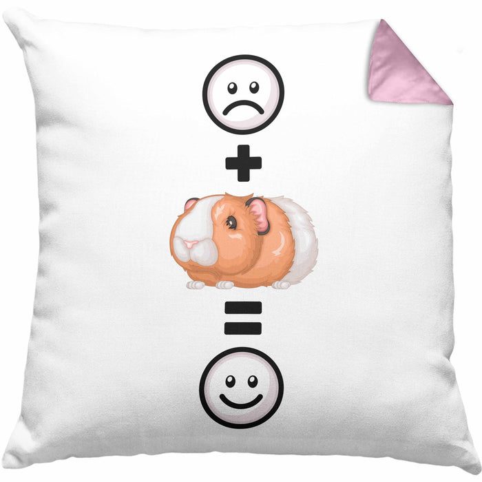 Meerschweinchen Kissen mit Füllung 40x40 Geschenk für Meerschweinchen Besitzer :( + Meerschweinchen = :) Lustige Geschenkidee Geburtstag (Grau) Rosa Trendation