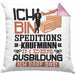 Speditionskaufmann Ausbildung Kissen mit Füllung 40x40 Geschenk Ich Bin Speditionskaufmann In Der Ausbildung Ich Darf Das Geschenkidee Spruch (Grau) Rosa Trendation