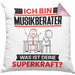 Musikberater Kissen mit Füllung 40x40 Geschenk für Musikberater Geburtstag Lustiger Spruch Was Ist Deine Superkraft (Grau) Rosa Trendation