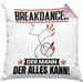 Breakdancer Kissen mit Füllung 40x40 Geschenk für Breakdancer Der Mann Der Alles Kann Geschenkidee zum Geburtstag (Grau) Rosa Trendation