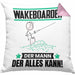 Wakeboarder Kissen mit Füllung 40x40 Geschenk für Wakeboarder Der Mann Der Alles Kann Geschenkidee zum Geburtstag (Grau) Rosa Trendation