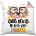 Golden Retriever Papa Besitzer Kissen mit Füllung 40x40 Geschenk Lustiger Spruch Geschenkidee Golden Retriever Liebhaber (Grau) Rosa Trendation