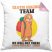 Sloth Hiking Team Kissen mit Füllung 40x40 Geschenk Lustiger Spruch Wander Berge We Will Get There When We Get There Geschenkidee Geburtstag (Grau) Rosa Trendation