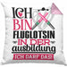 Fluglotsin Ausbildung Start Geschenk Kissen mit Füllung 40x40 Ich Bin Fluglotsin In Der Ausbildung Ich Darf Das Geschenkidee (Grau) Rosa Trendation