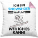 Snowshoer Geschenk Kissen mit Füllung 40x40 Lustiger Spruch Ich Bin Snowshoer Warum Weil Ich Es Kann Geschenkidee Bester Snowshoer Geburtstag (Grau) Rosa Trendation