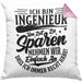 Ingenieur Kissen mit Füllung 40x40 Geschenk Geschenkidee Sprüche Ingenieurswesen Geschenkidee Spruch (Grau) Rosa Trendation