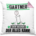 Gärtner Kissen mit Füllung 40x40 Geschenk für Gärtner Der Mann Der Alles Kann Geschenkidee zum Geburtstag (Grau) Rosa Trendation