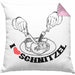 Schnitzel-Kissen mit Füllung 40x40 Geschenk für Schnitzel-Liebhaber (Grau) Rosa Trendation