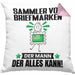 SammlervonBriefmarken Kissen mit Füllung 40x40 Geschenk für SammlervonBriefmarken Der Mann Der Alles Kann Geschenkidee zum Geburtstag (Grau) Rosa Trendation