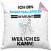 Basketballspieler Geschenk Kissen mit Füllung 40x40 Lustiger Spruch Ich Bin Basketballspieler Warum Weil Ich Es Kann Geschenkidee Bester Basketballspieler Geburtstag (Grau) Rosa Trendation