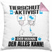 Tierschutzaktivist Kissen mit Füllung 40x40 Geschenk für Tierschutzaktivist Der Mann Der Alles Kann Geschenkidee zum Geburtstag (Grau) Rosa Trendation