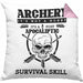 Lustige Bogenschießen Kissen mit Füllung 40x40 Bogenschütze Motiv Geschenkidee Pfeil und Bogen Fans (Grau) Rosa Trendation