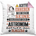 Astronom Geschenk Kissen mit Füllung 40x40 Lustiger Spruch Erheben Sie Sich Der Astronom Betritt den Raum (Grau) Rosa Trendation
