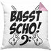 Bassist Kissen mit Füllung 40x40 Geschenk Bass-Spieler Geschenkidee Basst Scho ! (Grau) Rosa Trendation