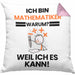 Mathematiker Geschenk Kissen mit Füllung 40x40 Lustiger Spruch Ich Bin Mathematiker Warum Weil Ich Es Kann Geschenkidee Bester Mathematiker Geburtstag (Grau) Rosa Trendation