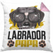 Labrador Papa Besitzer Kissen mit Füllung 40x40 Geschenk Lustiger Spruch Geschenkidee Labrador Liebhaber (Grau) Rosa Trendation