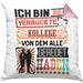 Kollege Kissen mit Füllung 40x40 Geschenk Spruch Lustig Geschenkidee für Kollege Geburtstag Ich Bin Der Verrückte Kollege (Grau) Rosa Trendation