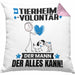 Tierheimvolontär Kissen mit Füllung 40x40 Geschenk für Tierheimvolontär Der Mann Der Alles Kann Geschenkidee zum Geburtstag (Grau) Rosa Trendation