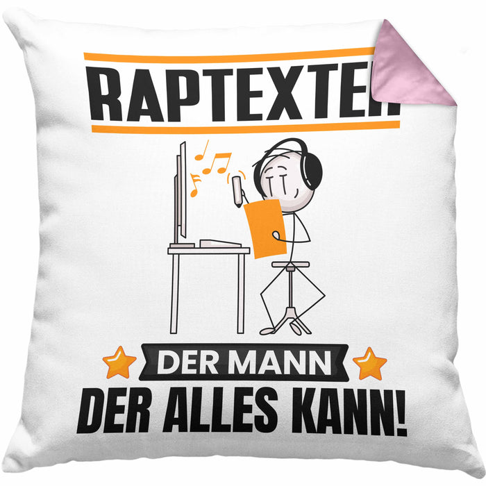 Raptexter Kissen mit Füllung 40x40 Geschenk für Raptexter Der Mann Der Alles Kann Geschenkidee zum Geburtstag (Grau) Rosa Trendation