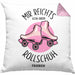 Lustige Rollschuh-Kissen mit Füllung 40x40 Geschenk für Rollschuhfahrerinnen Mir Reichts (Grau) Rosa Trendation