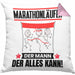 Marathonläufer Kissen mit Füllung 40x40 Geschenk für Marathonläufer Der Mann Der Alles Kann Geschenkidee zum Geburtstag (Grau) Rosa Trendation