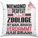 Zoologe Geschenk Kissen mit Füllung 40x40 Lustige Geschenkidee für Zoologe Geburtstag Niemand Ist Perfekt Aber Als Zoologe Ist Man Nah Dran (Grau) Rosa Trendation