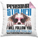 Australian Shepherd Besitzerin Kissen mit Füllung 40x40 Geschenk Lustiger Spruch Geschenkidee Personal Stalker (Grau) Rosa Trendation