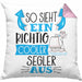 Segler Kissen mit Füllung 40x40 Geschenk So Sieht Ein Richtig Cooler Segler Aus Geschenkidee Spruch Lustig (Grau) Rosa Trendation