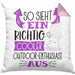 So Sieht Ein Richtig Cooler Outdoor-Enthusiast Aus Geschenk Kissen mit Füllung 40x40 Lustiger Spruch Geschenkidee (Grau) Rosa Trendation