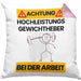 Gewichtheber Kissen mit Füllung 40x40 Geschenk Lustiger Spruch Geschenkidee für Gewichtheber Achtung Hochleistungs Gewichtheber Bei Der Arbeit (Grau) Rosa Trendation