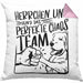 Herrchen Und Hund Das Perfekte Choas Team Kissen mit Füllung 40x40 Geschenk für Hundebesitzer Geschenkidee (Grau) Rosa Trendation