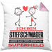 Stiefschwager Geschenk Kissen mit Füllung 40x40 Ich Bin Stiefschwager Aber Sag Doch Einfach Superheld Lustige Geschenkdiee für Stiefschwager (Grau) Rosa Trendation