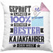 Kajakfahrer Geschenk Lustiger Spruch für Kajakfahrer Geschenkidee Bester Kajakfahrer Der WeltKissen mit Füllung 40x40 (Grau) Rosa Trendation