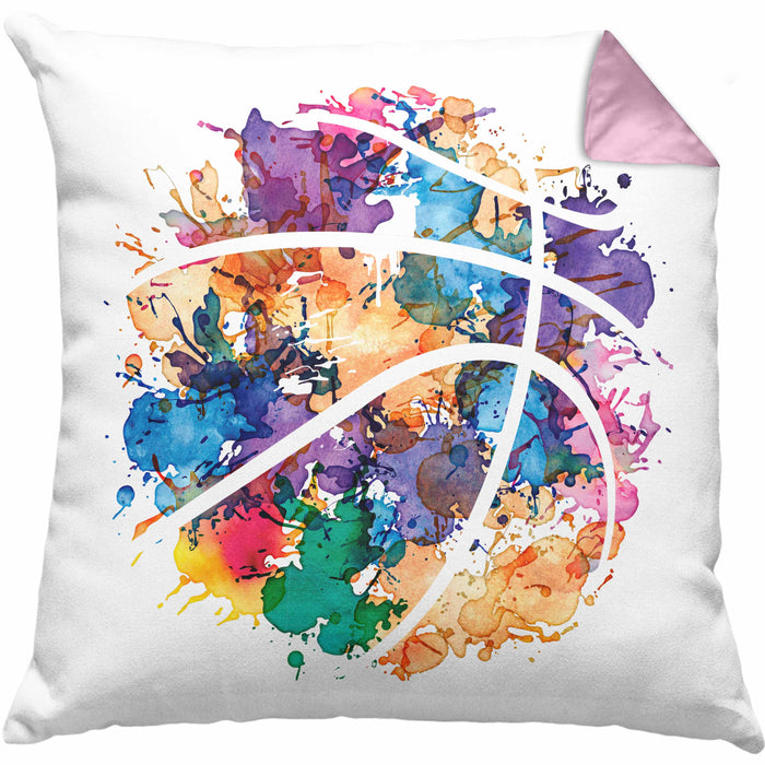 Basketball Kissen mit Füllung 40x40 Geschenk für Basketballspieler Basketball Trainer Coach (Grau) Rosa Trendation
