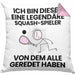 Squash-Spieler Geschenk Kissen mit Füllung 40x40 Lustige Geschenkidee Geburtstag für Squash-Spieler Ich Bin Dieser Legendäre Squash-Spieler Von Dem Alle Geredet Haben (Grau) Rosa Trendation