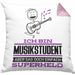 Musikstudent Geschenk Kissen mit Füllung 40x40 Ich Bin Musikstudent Aber Sag Doch Einfach Superheld Lustige Geschenkdiee für Musikstudent (Grau) Rosa Trendation