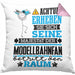 Modellbahnfan Geschenk Kissen mit Füllung 40x40 Lustiger Spruch Erheben Sie Sich Der Modellbahnfan Betritt den Raum (Grau) Rosa Trendation