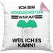 Vogelschützer Geschenk Kissen mit Füllung 40x40 Lustiger Spruch Ich Bin Vogelschützer Warum Weil Ich Es Kann Geschenkidee Bester Vogelschützer Geburtstag (Grau) Rosa Trendation