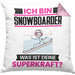 Snowboarder Kissen mit Füllung 40x40 Geschenk für Snowboarder Geburtstag Lustiger Spruch Was Ist Deine Superkraft (Grau) Rosa Trendation