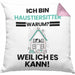 Haustiersitter Geschenk Kissen mit Füllung 40x40 Lustiger Spruch Ich Bin Haustiersitter Warum Weil Ich Es Kann Geschenkidee Bester Haustiersitter Geburtstag (Grau) Rosa Trendation