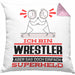 Wrestler Geschenk Kissen mit Füllung 40x40 Ich Bin Wrestler Aber Sag Doch Einfach Superheld Lustige Geschenkdiee für Wrestler (Grau) Rosa Trendation