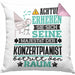 Konzertpianist Geschenk Kissen mit Füllung 40x40 Lustiger Spruch Erheben Sie Sich Der Konzertpianist Betritt den Raum (Grau) Rosa Trendation
