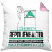 Reptilienhalter Geschenk Kissen mit Füllung 40x40 Ich Bin Reptilienhalter Aber Sag Doch Einfach Superheld Lustige Geschenkdiee für Reptilienhalter (Grau) Rosa Trendation