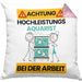 Aquarist Kissen mit Füllung 40x40 Geschenk Lustiger Spruch Geschenkidee für Aquarist Achtung Hochleistungs Aquarist Bei Der Arbeit (Grau) Rosa Trendation
