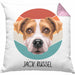 Jack Russel Besitzer Kissen mit Füllung 40x40 Geschenk Lustiger Spruch Geschenkidee Jack Russel Mama Papa (Grau) Rosa Trendation
