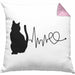 Katze Herzschlag Kissen mit Füllung 40x40 Geschenk für Katzenbesitzerin (Grau) Rosa Trendation