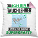 Tauchlehrer Kissen mit Füllung 40x40 Geschenk für Tauchlehrer Geburtstag Lustiger Spruch Was Ist Deine Superkraft (Grau) Rosa Trendation